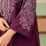 Dhanak Embroidered 2-Piece Winter Suit – Maroon & Purple | DE-6206