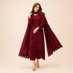 Dhanak Luxury Embroidered 3-Piece Unstitched Winter Suit – DE-4142