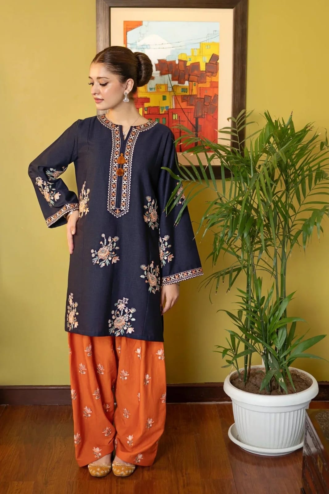 URGE Dhanka 2-Piece Unstitched Winter Collection – Embroidered Shirt & Trouser