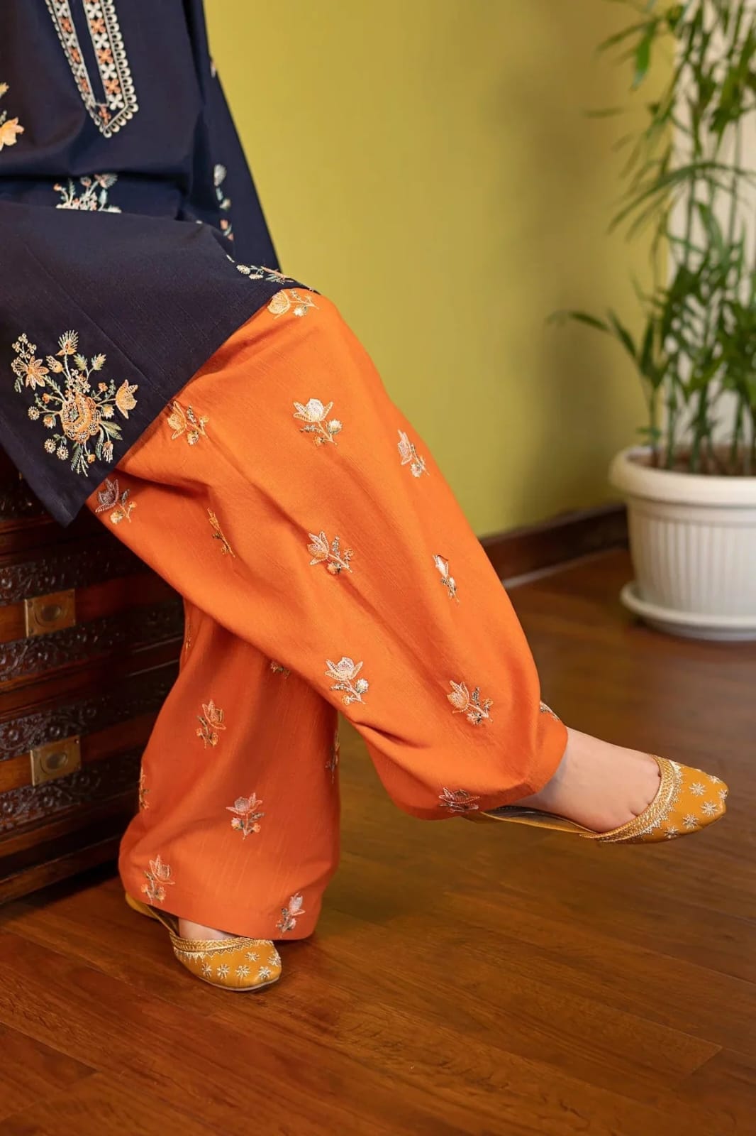 URGE Dhanka 2-Piece Unstitched Winter Collection – Embroidered Shirt & Trouser