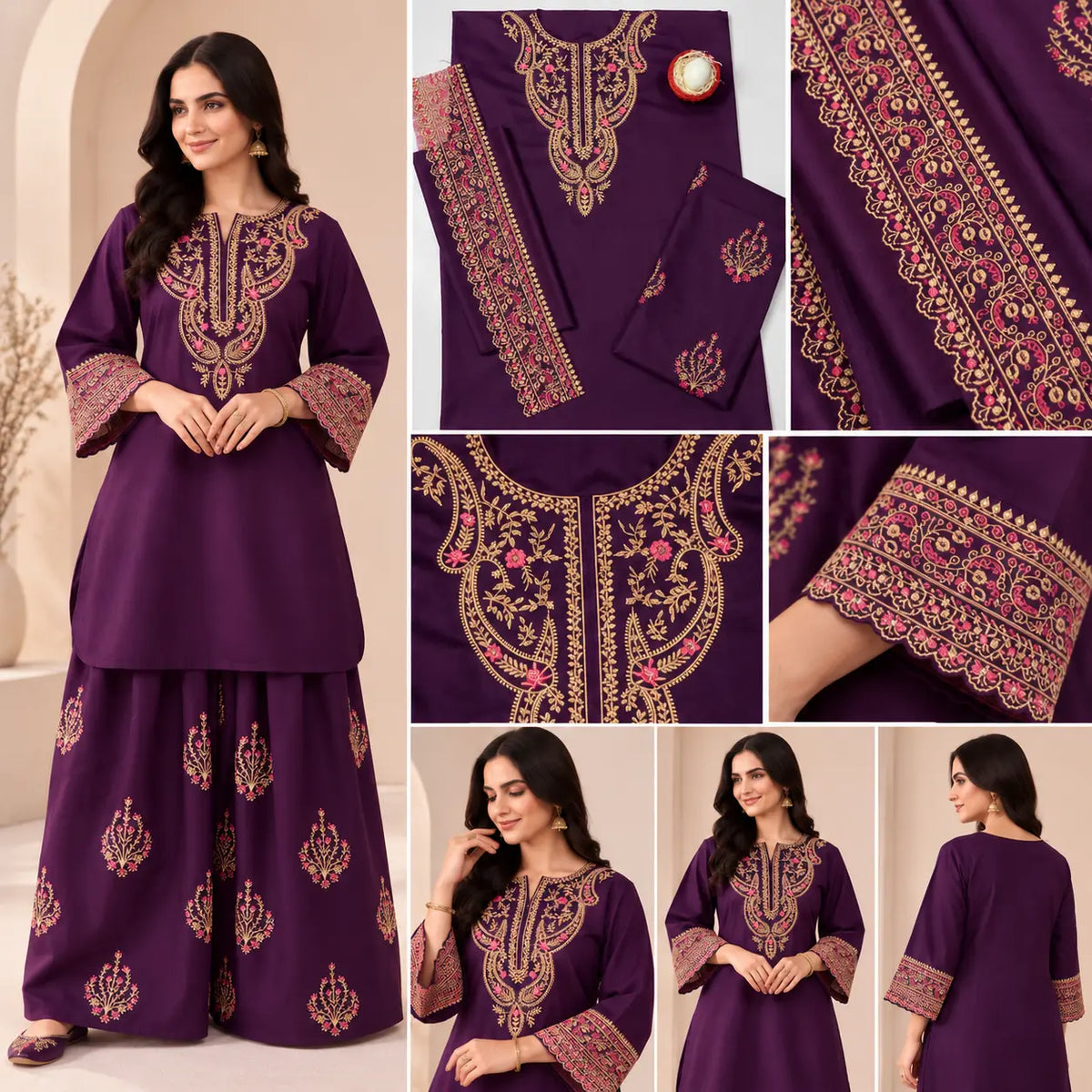 Embroidered Dhanak 2 Piece Unstitched Winter Suit | Riwaayat Studio