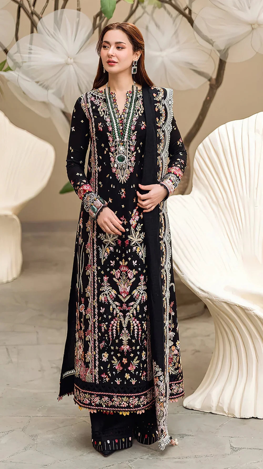 Qalamkar 6501 | Premium Heavy Embroidered Winter Suit