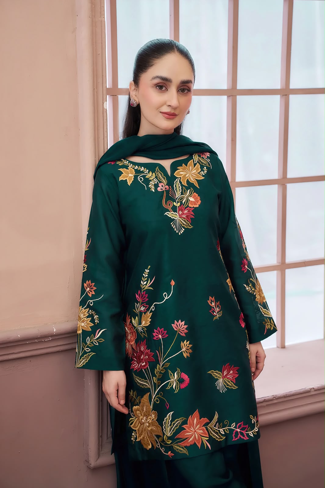 Asling 6175 | Premium Embroidered Winter 2-Piece